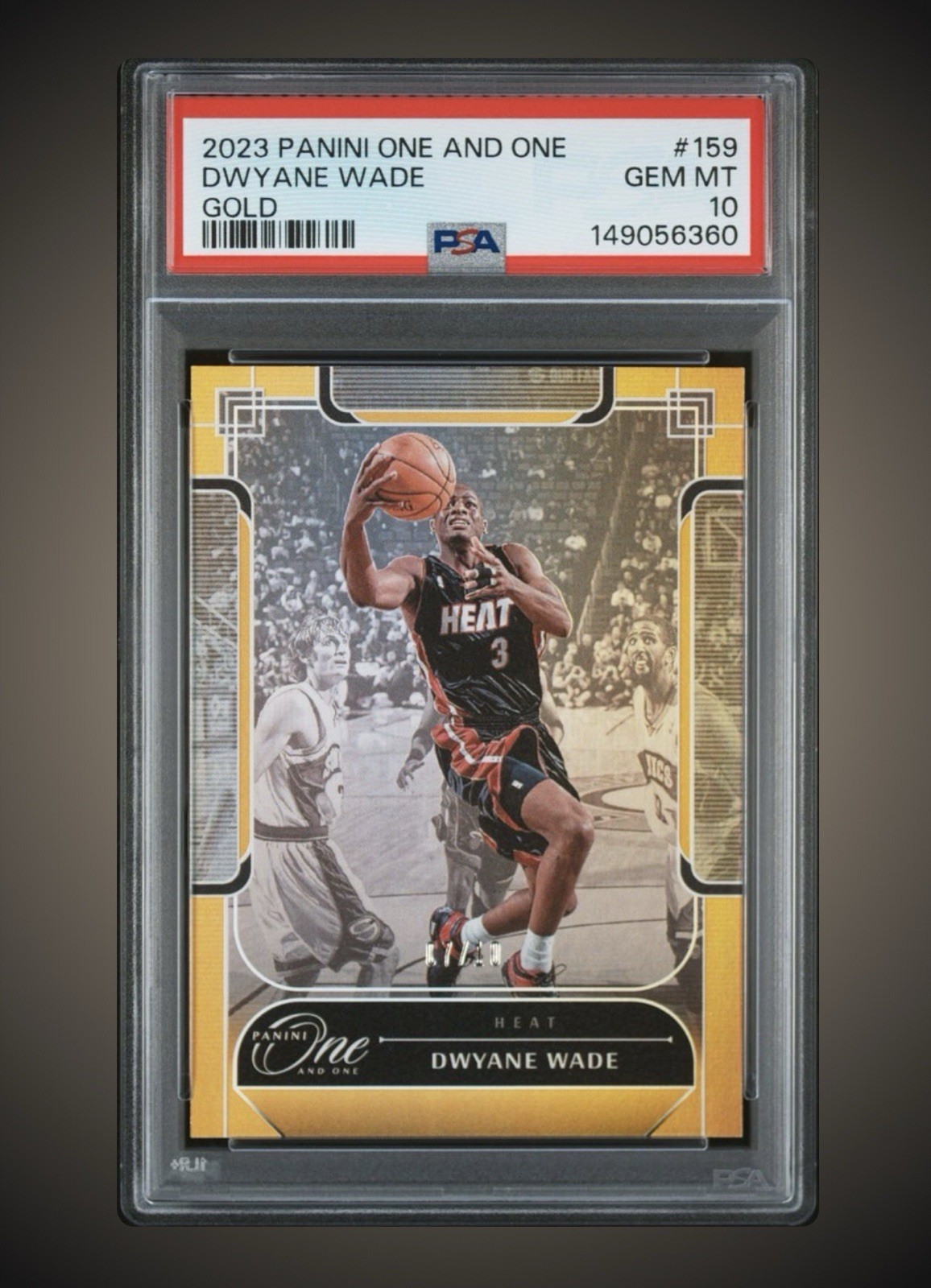 2023-24 Panini One and One #159 Dwyane Wade Gold /10 Miami Heat HOF PSA 10 POP 1