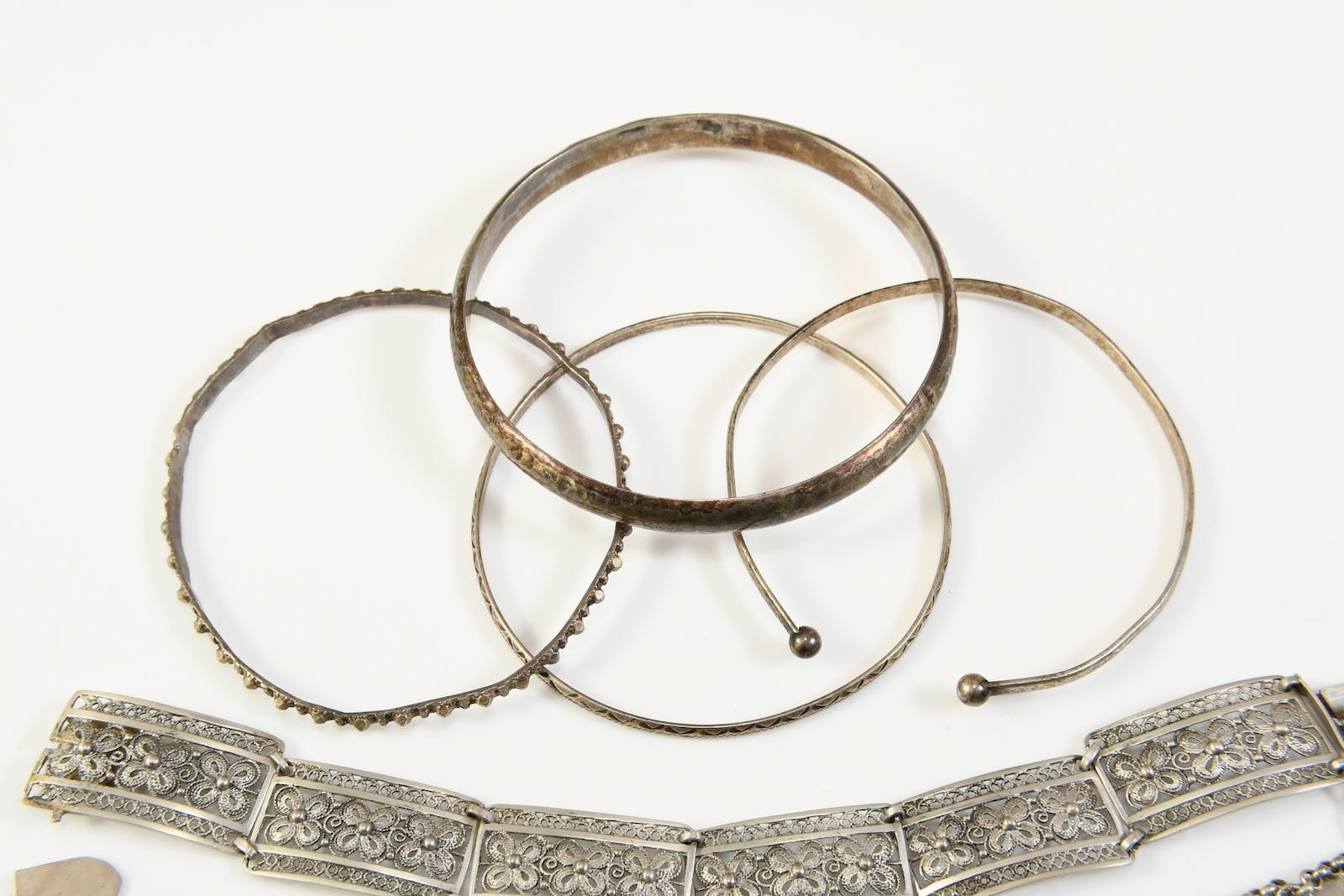 Q49k33-silver bracelets bangles bundle including … - image 3