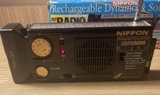 Nippon Rechargeable Dynamo Solar AM/FM Radio Flashlight Tested Works w/ Box