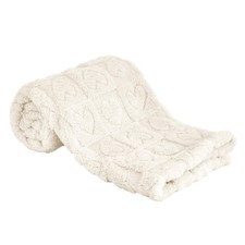 Heart Checkered Baby Blanket 30x40in Ultra Soft Fleece Infant Toddler Cream