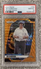 PSA 10 2024 Panini Prizm - Jim Harbaugh #163 Orange Wave Prizm /60