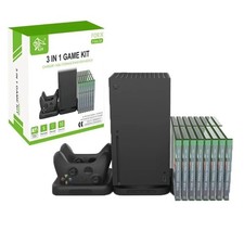 KJH 3-in-1 Storage Stand for Xbox Series X Cooling Fan Controller Dock