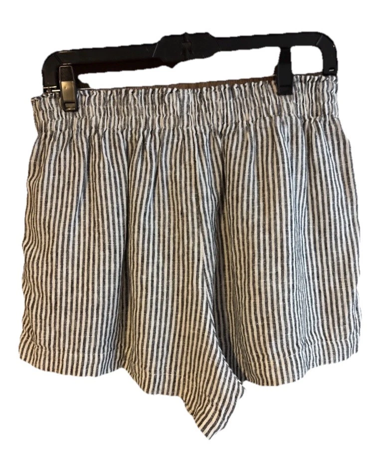Reformation Women’s Mila Striped Linen Shorts Vineyard Beachy Size L Pullover