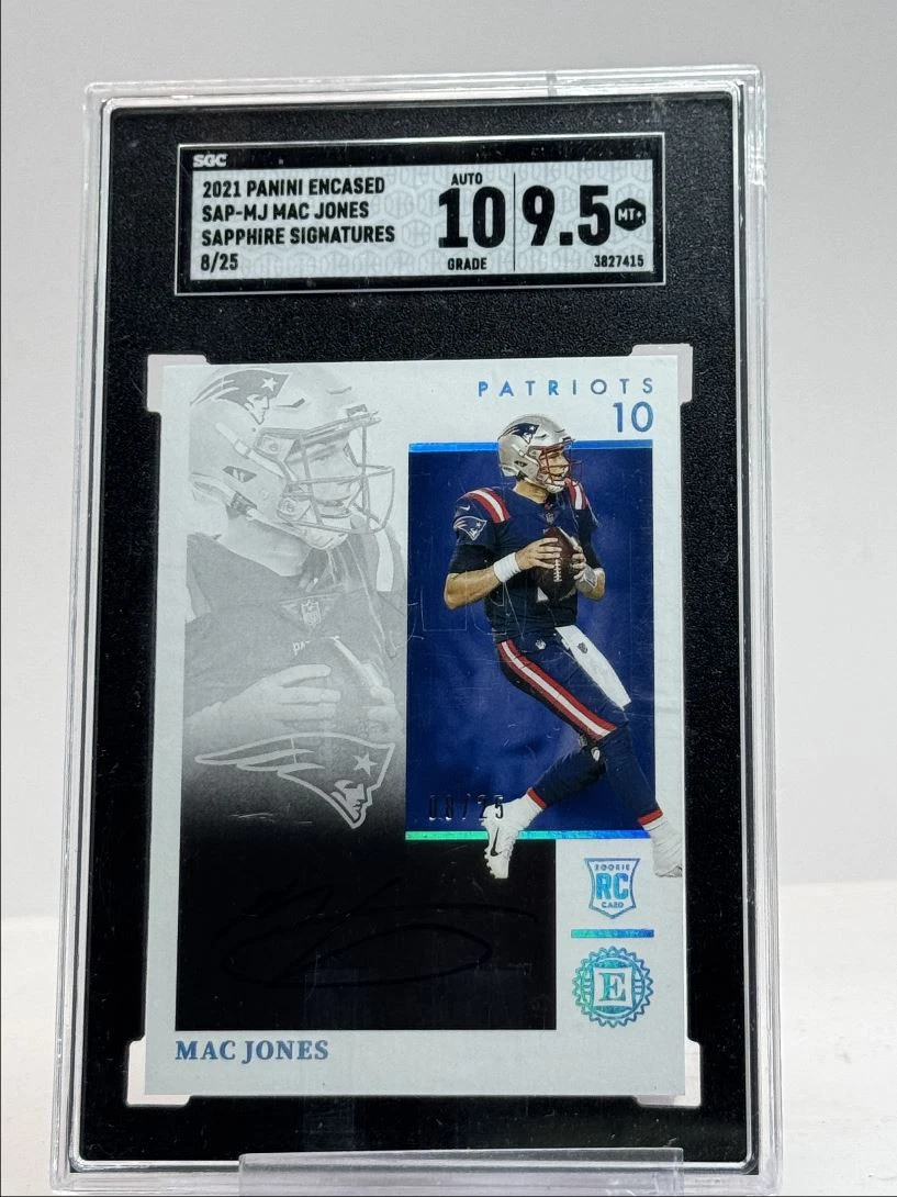 Mac Jones Panini Encased Sapphire Signatures #SAPMJ Base