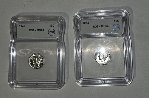 "2" 1942 10c MS64  Mercury Dime - ICG Certified.  Best Deal On EBAY!!!