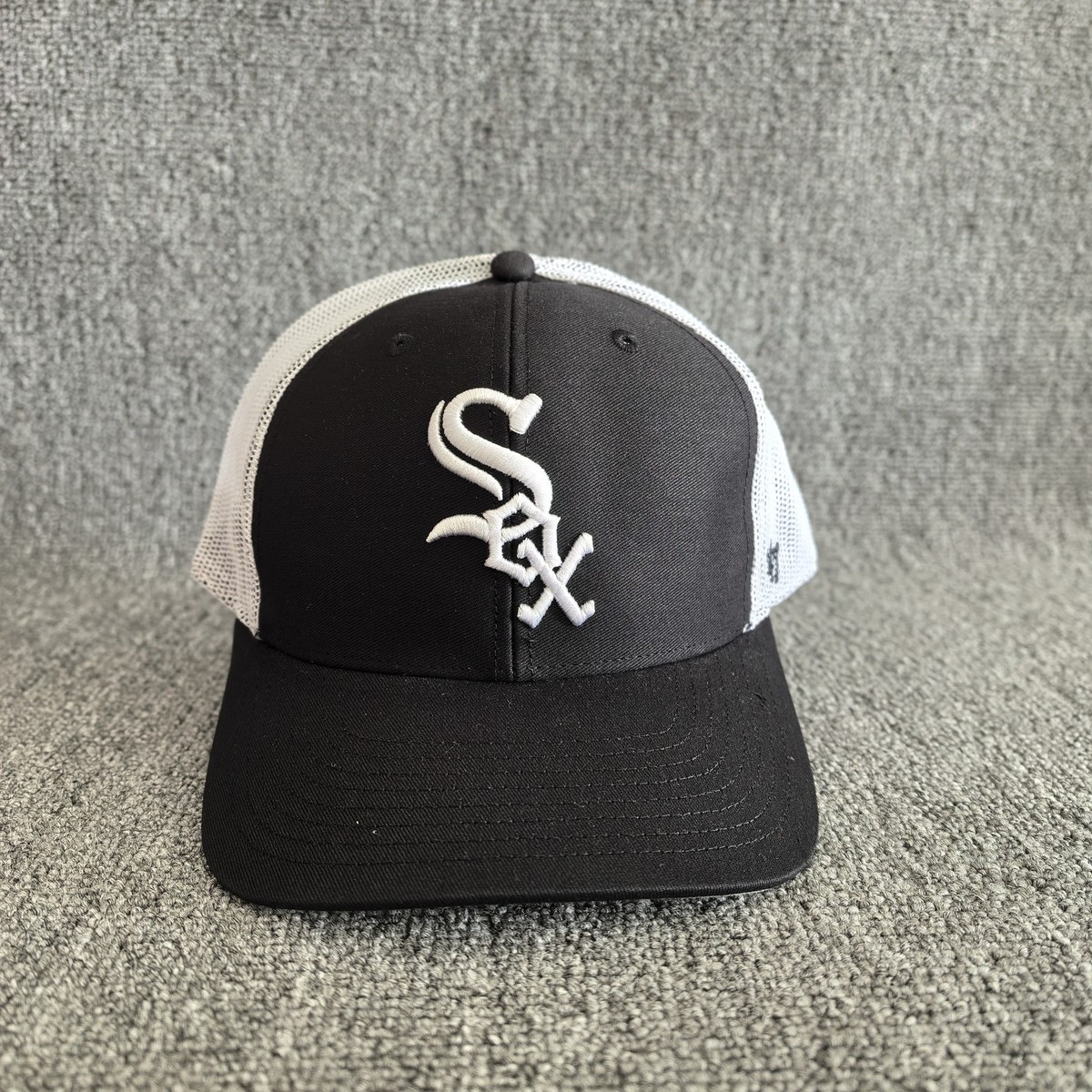47 Brand Chicago White Sox MLB Trucker Snapback Hat Black White E896