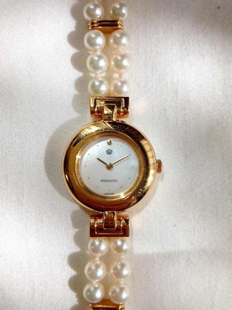 MIKIMOTO x JAL Limited Pearl Watch Akoya Pearl Shell Dial Gold Quartz SEIKO image 3