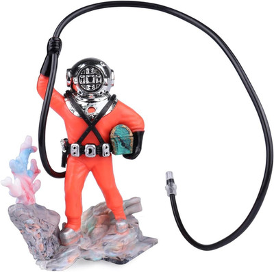 Fish Tank Bubbler Decorations Aquarium Diver Ornament Scuba Diving Fis