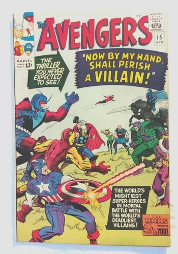 Avengers #15 1965 Vintage Marvel Comic Captain America Wasp Iron Man Thor
