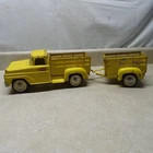 Vintage Tonka Stake Rack Truck + Trailer, Sheep Livestock 1960's Yellow
