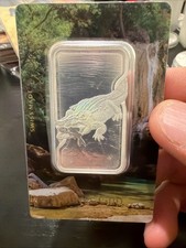2026 Pamp 1 Oz Silver Natures Grip Nile Crocodile 2 Bar In Assay