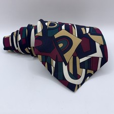Vintage Cezani Silk Tie 100% Silk Abstract 80’s 90’s Pattern Made in USA 58X4”