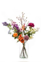 Artplants Kunst Blumenstrauß Feme, Orange - Violett, 105Cm, Ø 40Cm