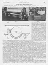 1909 Antique Engineering Print - Steel Bed Ironing Machine