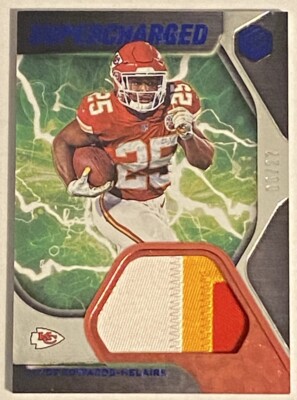 2020 Panini Elements Clyde Edwards-Helaire Supercharged Patch Cobalt RC /27