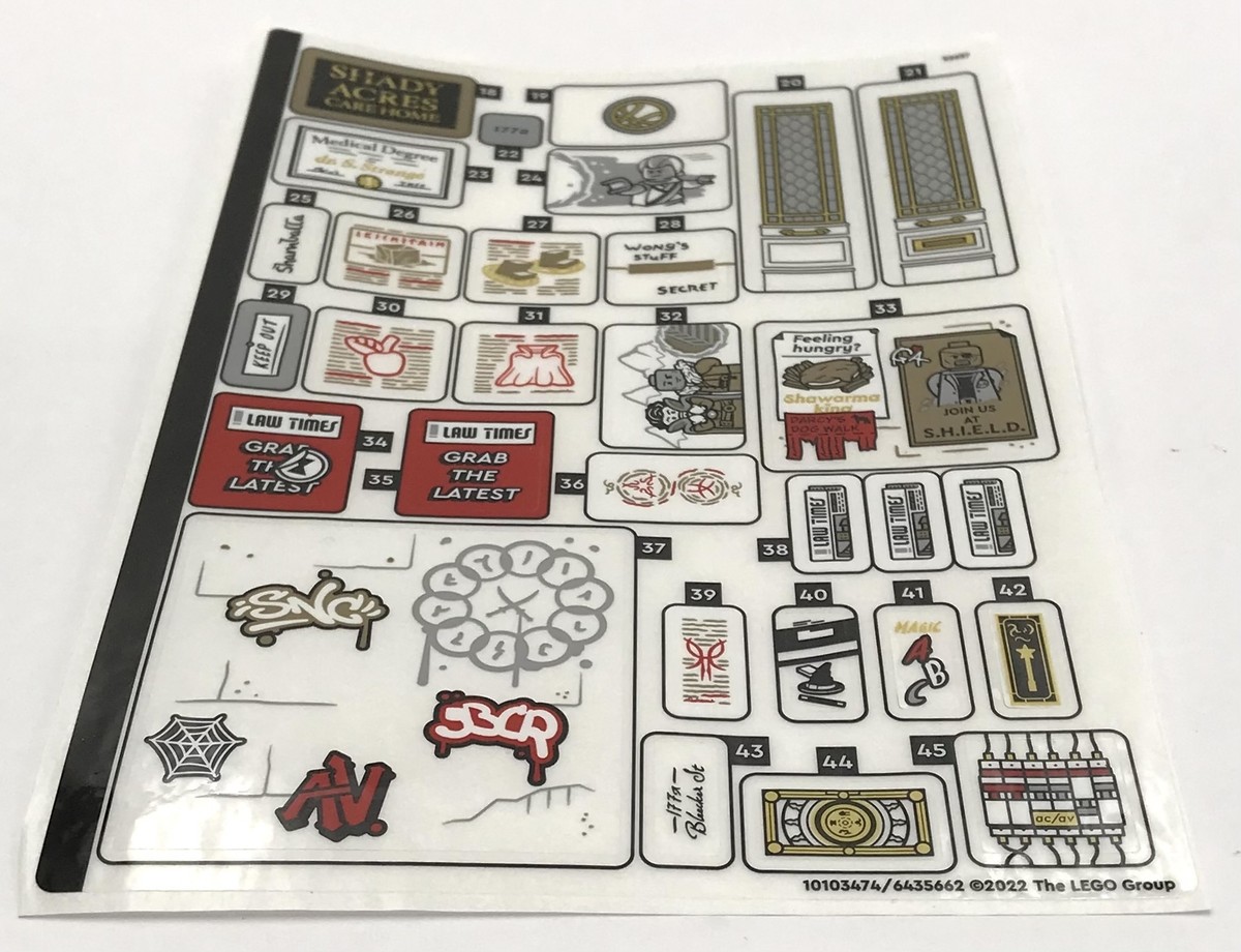 Lego New Sticker Sheet for Set 76218 Sheet 2 Sanctum Sanctorum | eBay