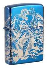 Zippo 48787, Greek Mythology 2-Sided High Polish Blue Lighter, Photo Image 360
