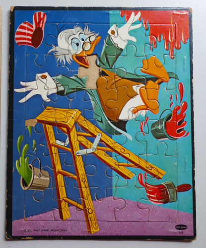 1961 Vintage Walt Disney John Sands Jigsaw Puzzle Scrooge McDuck 2 pcs damaged - Picture 1 of 4
