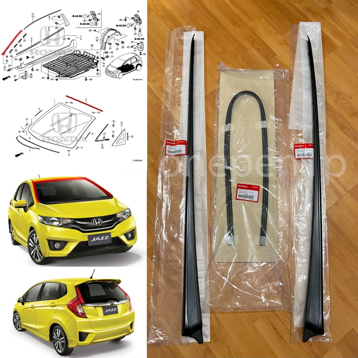 パーツ Honda Fit GK3 Genuine front windshield garnish side top seal 15-20 Honda