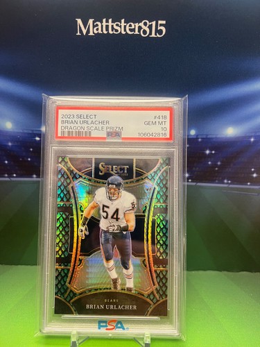 2023 PANINI SELECT DRAGON SCALE PRIZM #418 BRIAN URLACHER 68/70 PSA 10 - BEARS