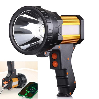 Spotlight 1000000 Lm LED Flashlight Handheld Camping Searchlight With Power Bank