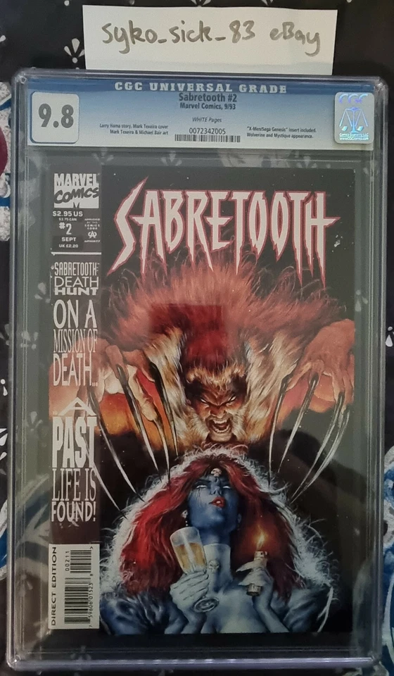 Sabretooth (1993) #1 - #4 (Full OG Set) CGC 9.8 Marvel / X-Men / Wolverine - Image 3 of 4