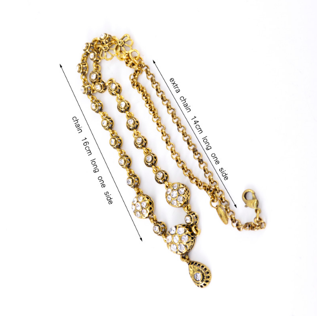 Luxurious Arabic Shiny Crystal Chic Head Chain Algerian Bridal