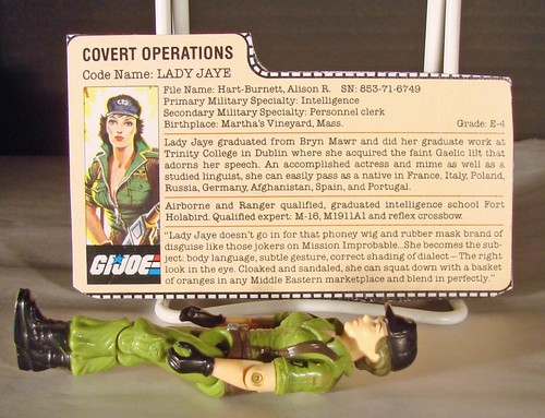 1985 GI Joe Lady Jaye 3 3/4" Version 1 w/card - Picture 4 of 4