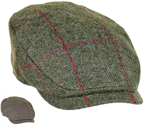 British Wool Tweed Bond Style Flat Cap 