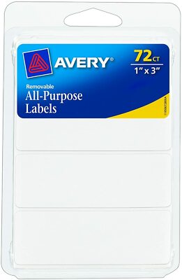 Avery Removable Writable Rectangular Labels, 1 x 3 Inch, White - 1 (6728)
