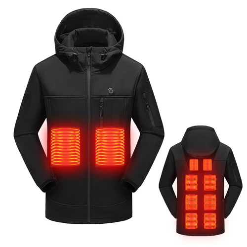 Herren Damen Beheizbare Heizjacke Mantel USB Beheizte Winter Warm Hoodie Jacke - Bild 3 von 17