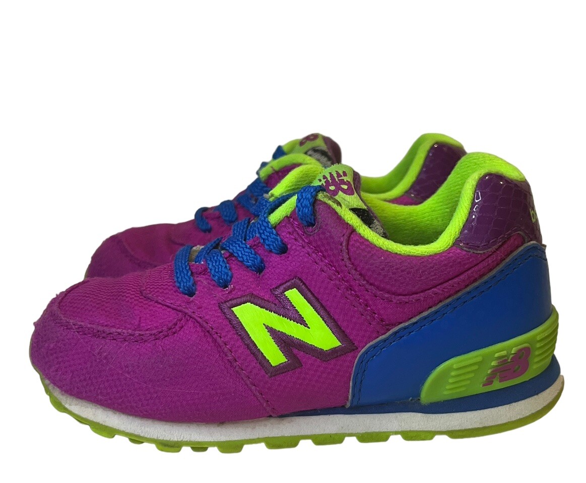 New Balance Pop Safari 574 Toddler Shoes Girl’s Sz 7 Poisonberry Fuchsia Cute!-image