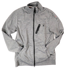 Spyder Full-Zip Jacket Mens Medium Activewear Gray Pockets ProWB Logo MINT