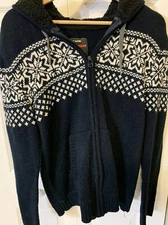 UnionBay Space Invaders Hoodie Sz M Graphic Print Full Zip Sweater Blue Unisex