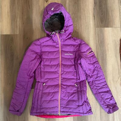 Peak performance purple puffer winter ski jacket