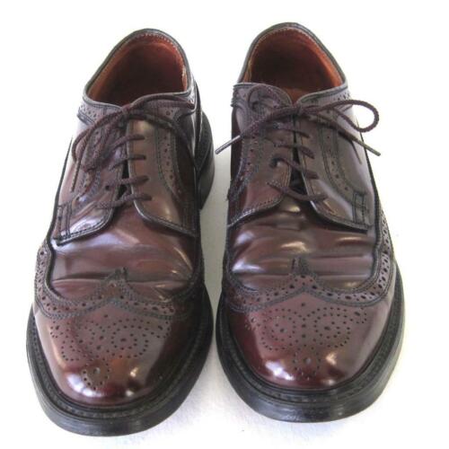 Dexter Burgundy Shell Cordovan Wingtip Oxfords Size 9.5 C Made In USA 217644 Vtg - Picture 2 of 6