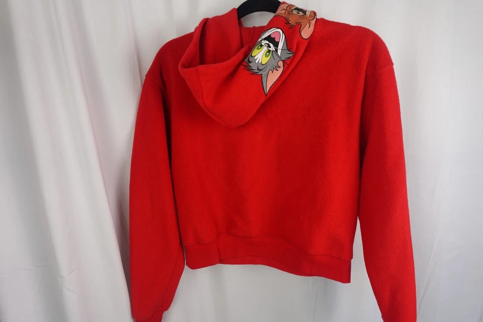 Tom & Jerry Hoodie Youth S Red Unisex Official Cartoon Graphic Sweatshirt - Image 3 of 4