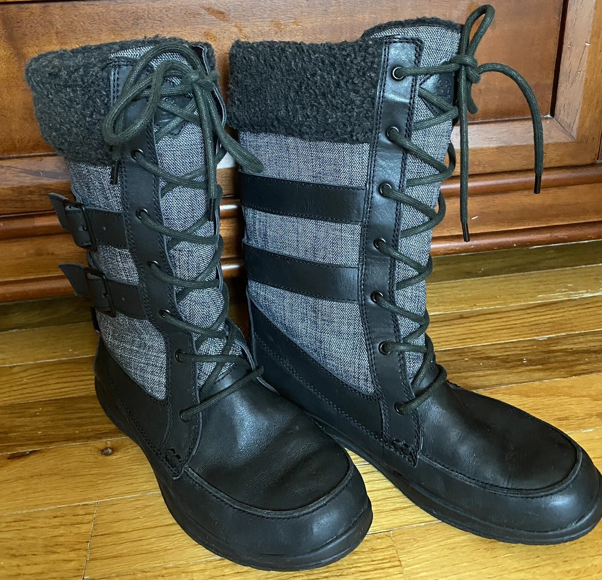 Kamik Women Black Addams Waterproof Winter Pull On Snow Boots Size 8