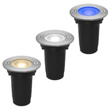LED Stainless Steel Round 1W Walkover Decking Lights Outdoor IP65 Ground Light 