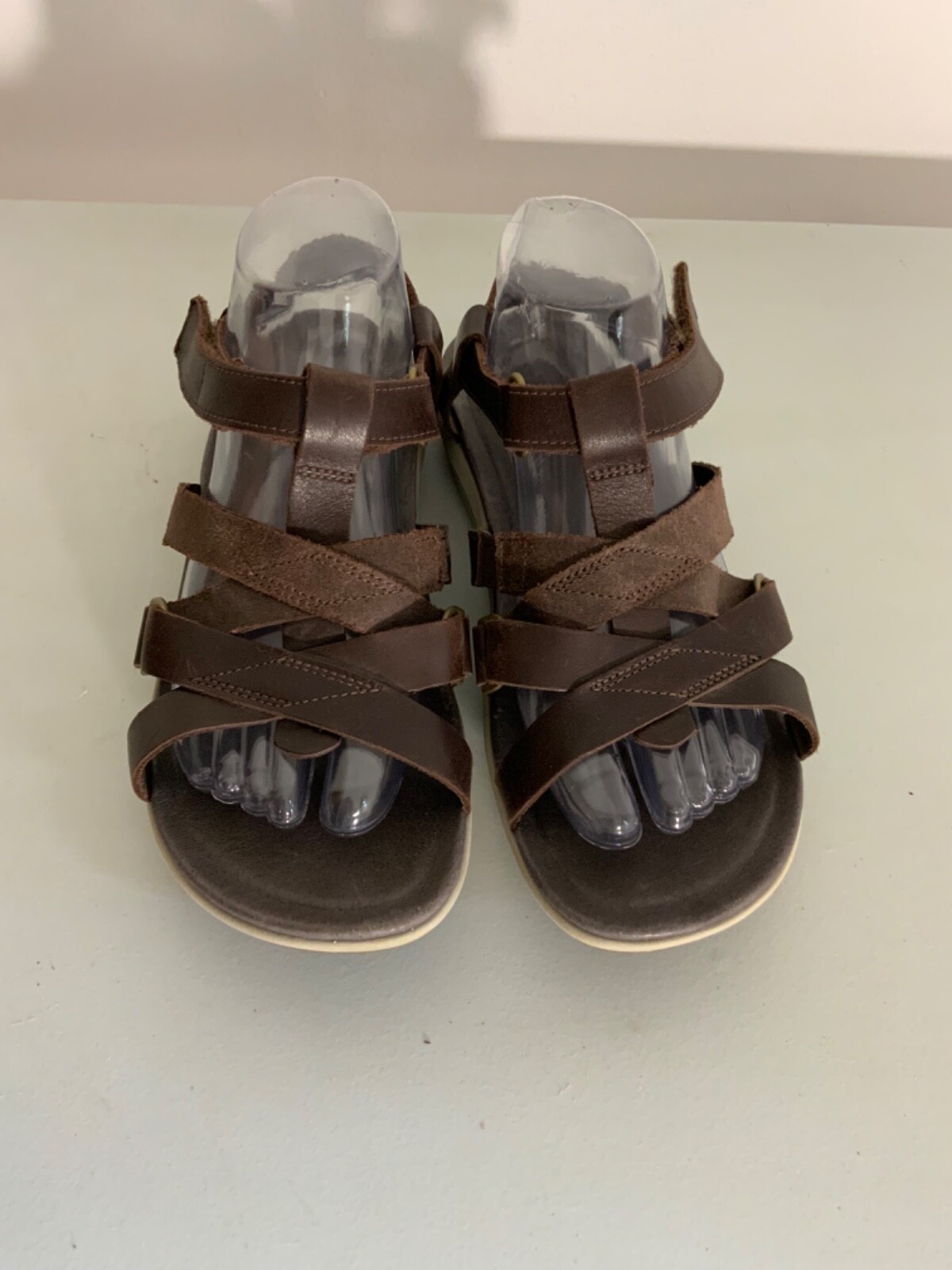 Sandali Merrell donna cinturino shaw US 9 marrone staffa scarpe in pelle