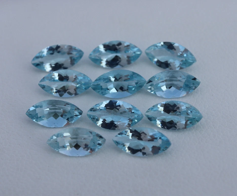 8x4 mm 5,9 quilates natural azul claro aguamarina corte marquesa 11 piezas limpieza de ojos Foto 2 de 4