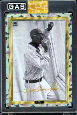 2024 GAS Trading Cards 2PAC Tupac Shakur #T-6 CRACKED ICE FACSIMILE AUTO 076/100
