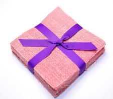 100 Piece Crosshatch Pink pre cut charm pack 5" squares 100% cotton fabric quilt