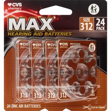 HEARING AID BATTERIES SIZE 312 24 PACK EXP 01/2028 CVS MAX