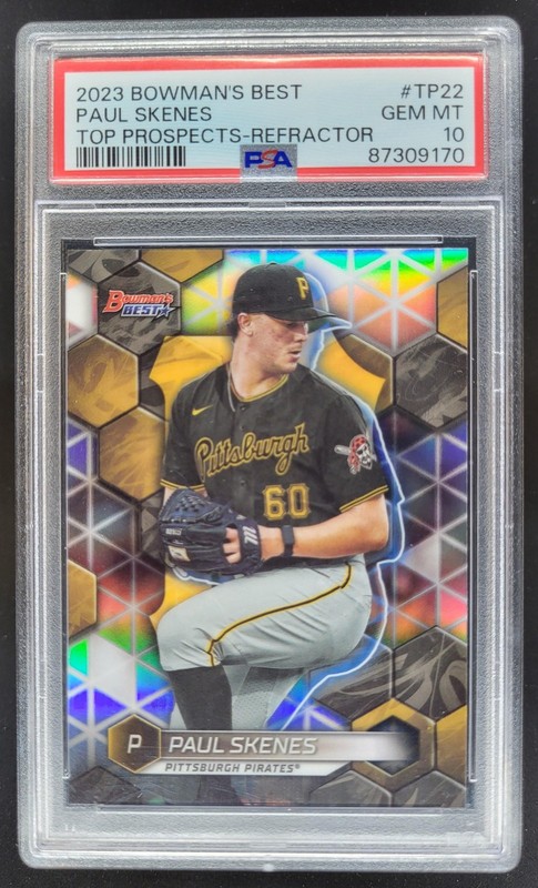 2023 Bowman's Best Paul Skenes Top Prospects Refractor PSA 10 Pirates BM8