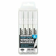 White Liquid Chalk Window Marker Pens Glass Chalk Boards Menu Display  ? Pack 4