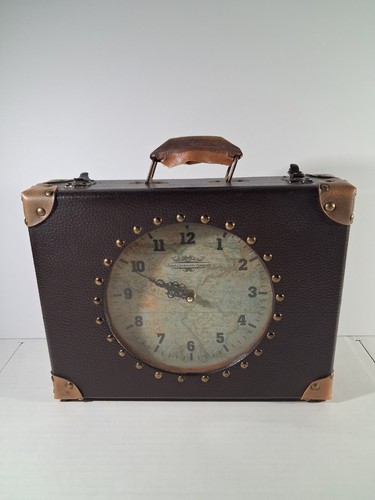 Global Clockworks Vintage Clock Briefcase Suitcase Decorative Case