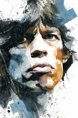Mick Jagger Artwork - Framed/Unframed Print or Canvas -  3 Sizes - Stones