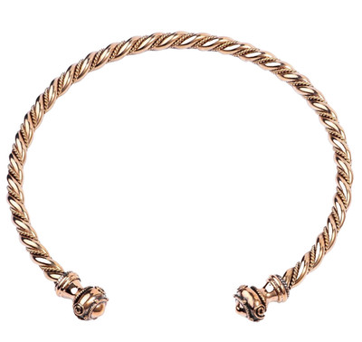 Bronze Keltischer Halsreif Massiver Männer Torque Kopfverzierung Torques