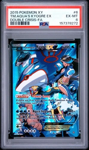 Pokémon TCG Team Aqua's Kyogre EX Full Art Holo Double Crisis 6/34 PSA 6 EX-MT